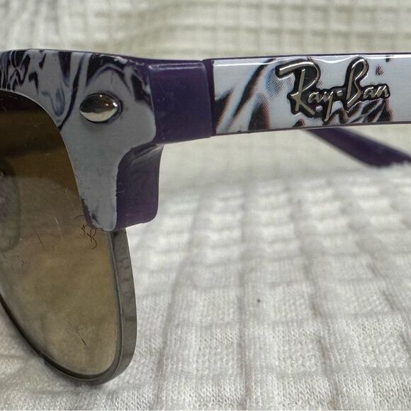 VINTAGE Ray-Ban Gradient  Midnight Purple & White ClubMaster Cat-Eye Sunglasses main image 3